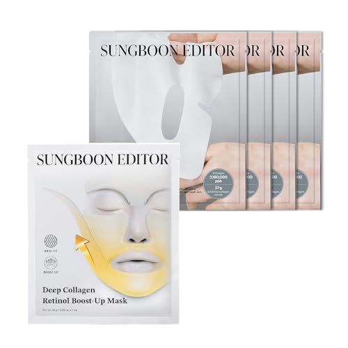 SUNGBOON EDITOR Deep Collagen Lifting Duo : Deep Collagen Retinol Tension Boost Up Mask & Deep Collagen Overnight mask, Face Mask for Anti Wrinkle, Best Korean Skincare for Glass Skin