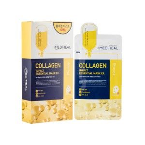 Mediheal Hyper Collagen - Collagen Real Deep Mask, Overnight Firming & Hydrating Gel Mask, Pore Appearance Refining, Plumping & Elasticity Care, Korean Skincare (4ea)