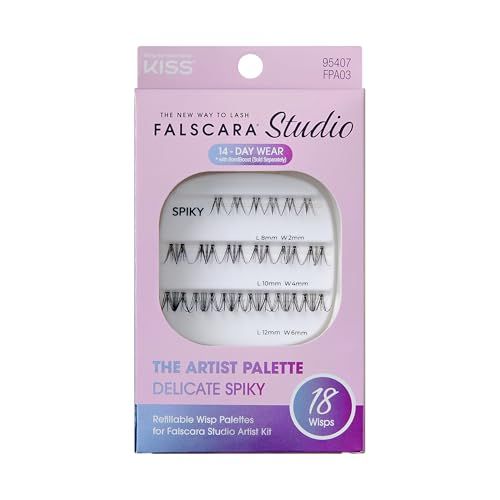 STUDIO Lash Extension Kit, Individual Lash Palette, 18 Stackable Lash Clusters, ‘Delicate Spicy’ False Eyelashes, Light Volume, Length 8mm–12mm, Band Size 2mm-6mm