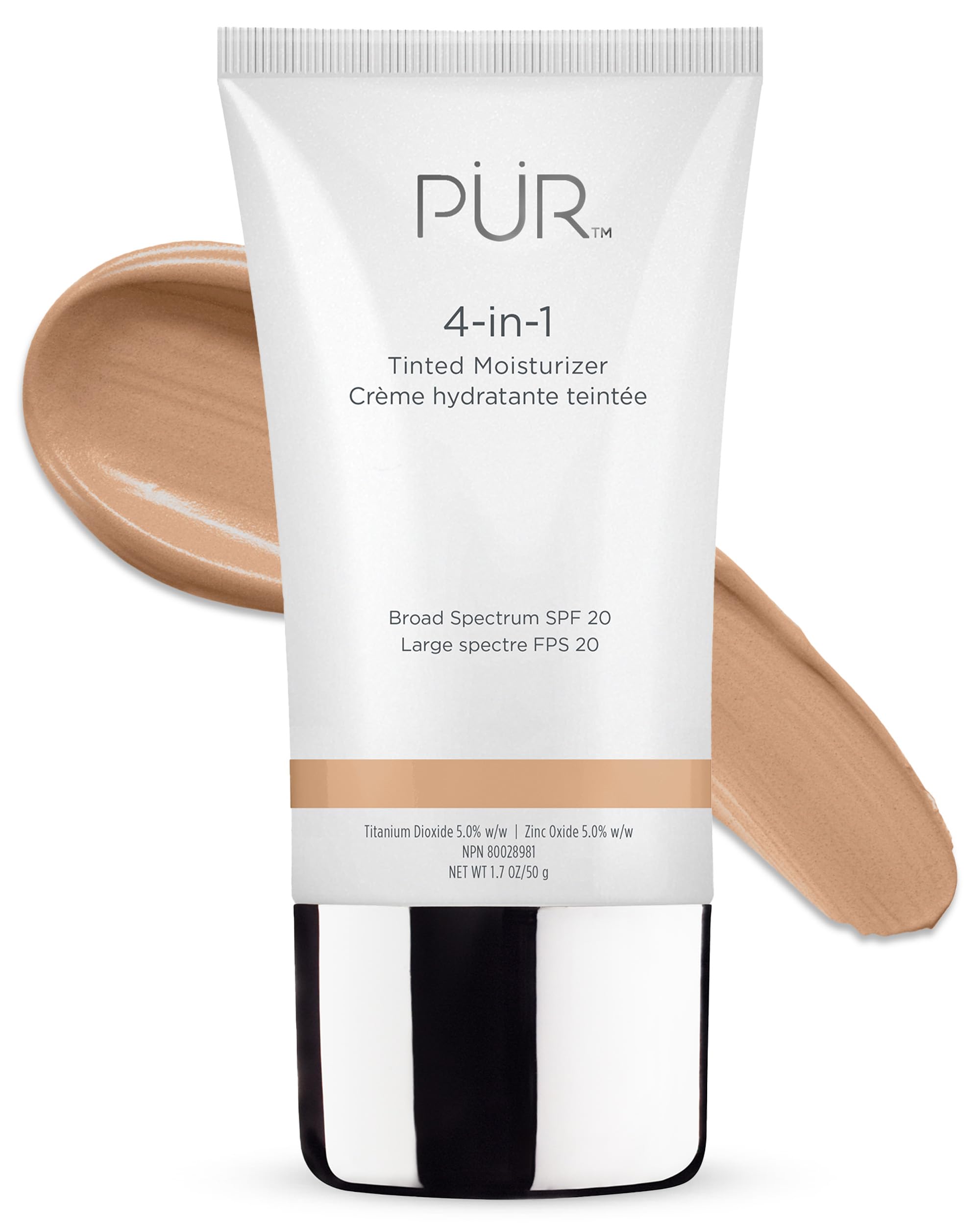 PÜR 4-in-1 Tinted Moisturizer, 20 SPF, Light, 1.7 Ounce