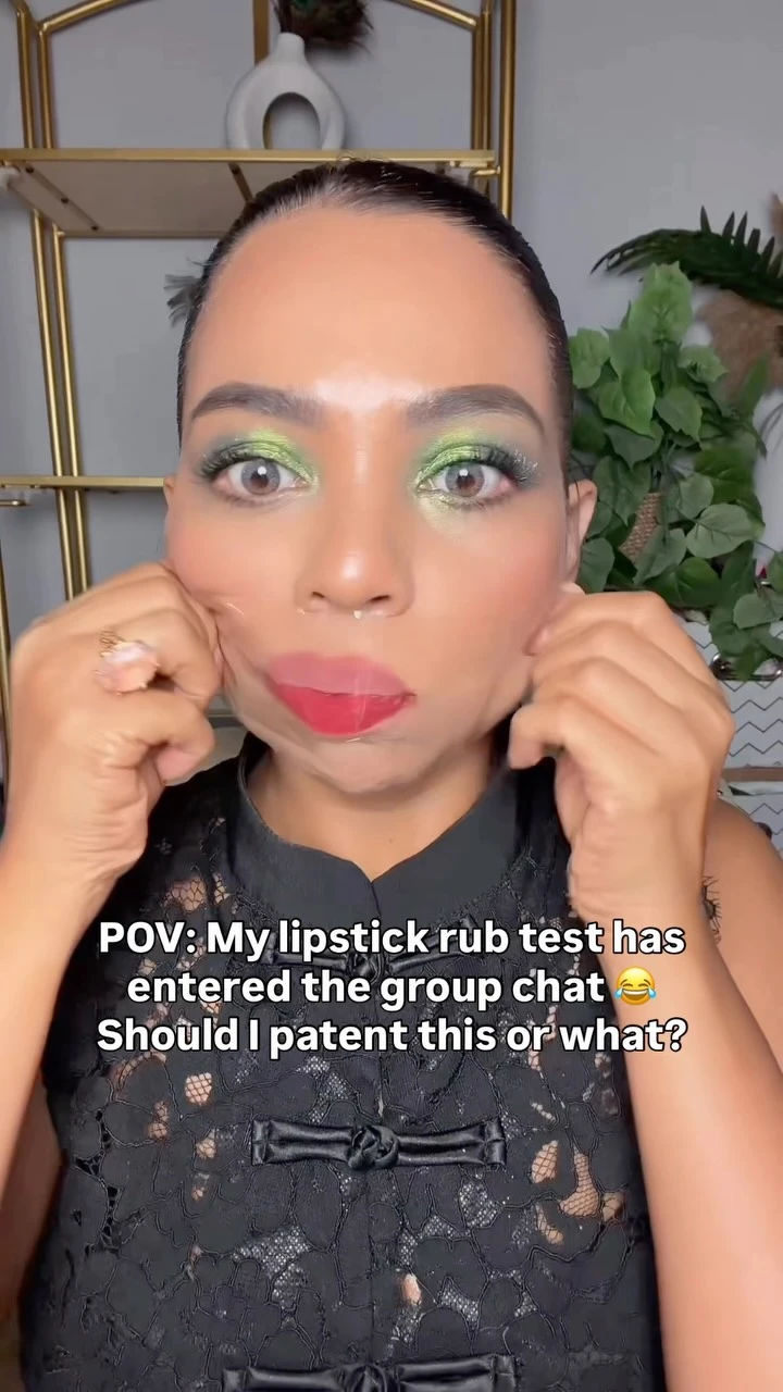 POV: My lipstick rub test has entered the group chat 😂 Should I patent this or what?