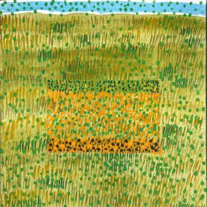 Untitled (Pointillist Construction in Green and Orange)