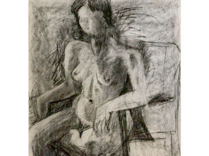 Seated Female Nude (charcoal)
