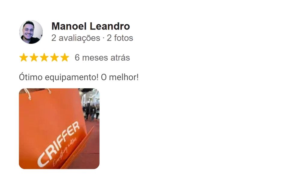 Avalia&ccedil;&atilde;o da Criffer no Google