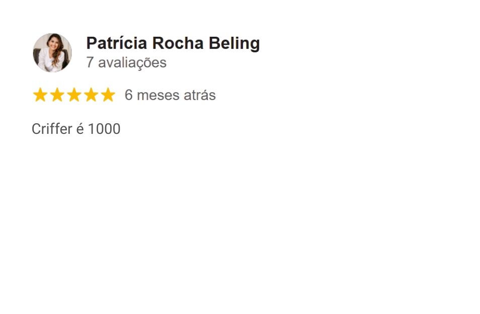 Avalia&ccedil;&atilde;o da Criffer no Google