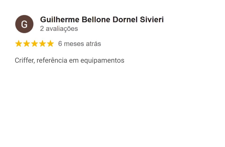 Avalia&ccedil;&atilde;o da Criffer no Google