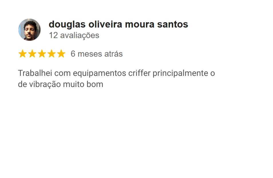 Avalia&ccedil;&atilde;o da Criffer no Google