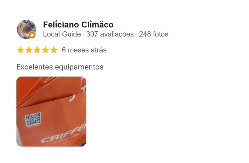 Avalia&ccedil;&atilde;o da Criffer no Google