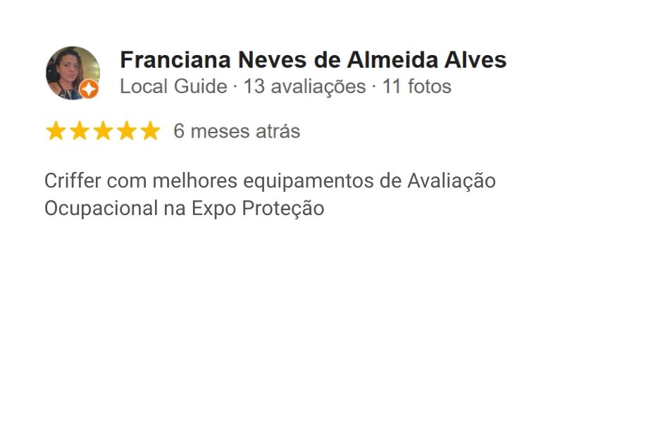 Avalia&ccedil;&atilde;o da Criffer no Google