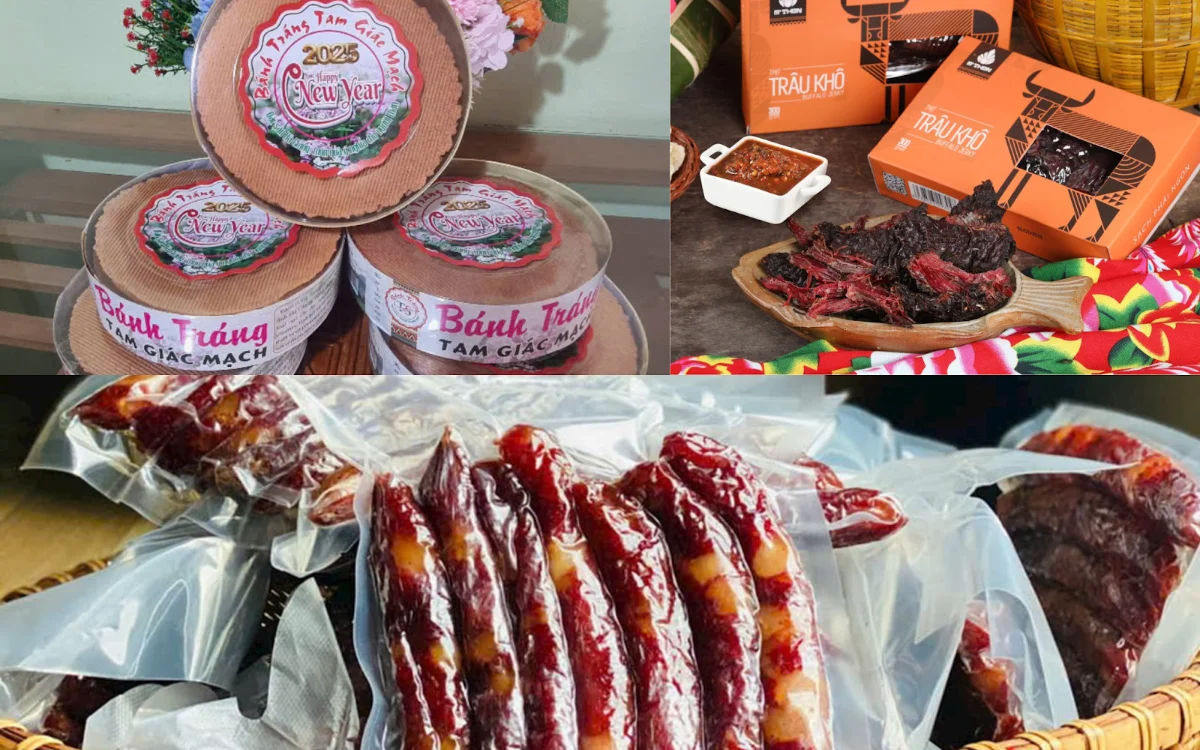 Đặc sản được đóng gói cẩn thận trong túi và hộp giấy phù hợp làm quà du lịch, dễ bảo quản và mang đi xa