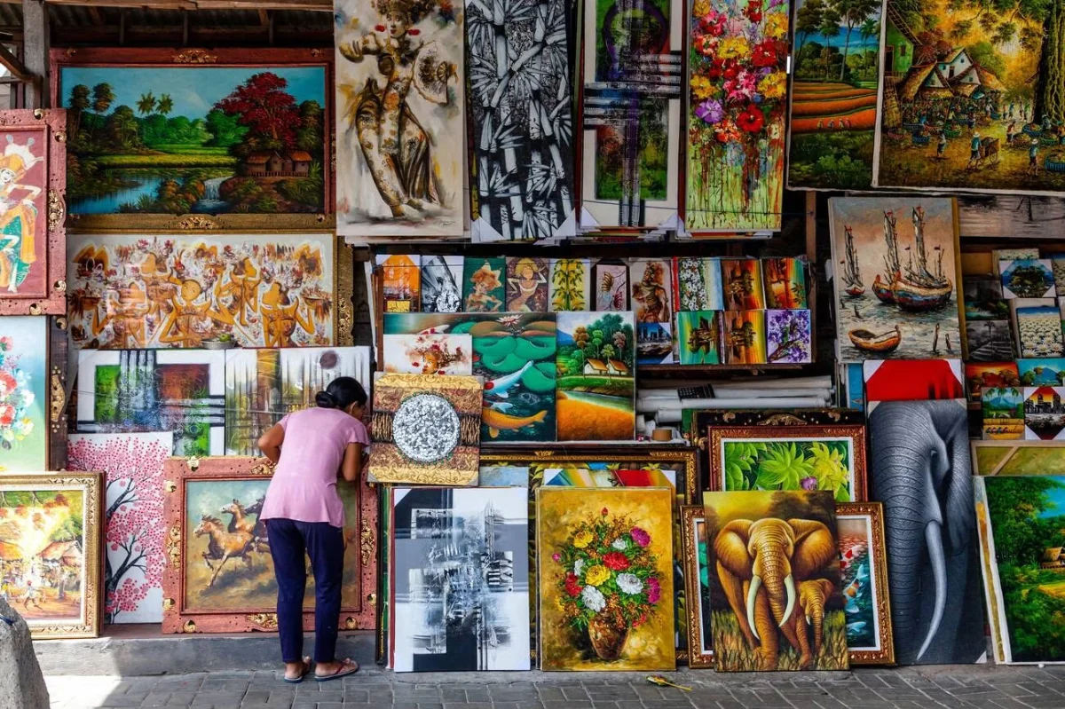 A painting stall at Sukawati Market