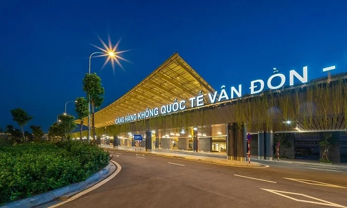 Van Don Airport terminal in Quang Ninh, where travelers arrive before continuing to Ha Long City