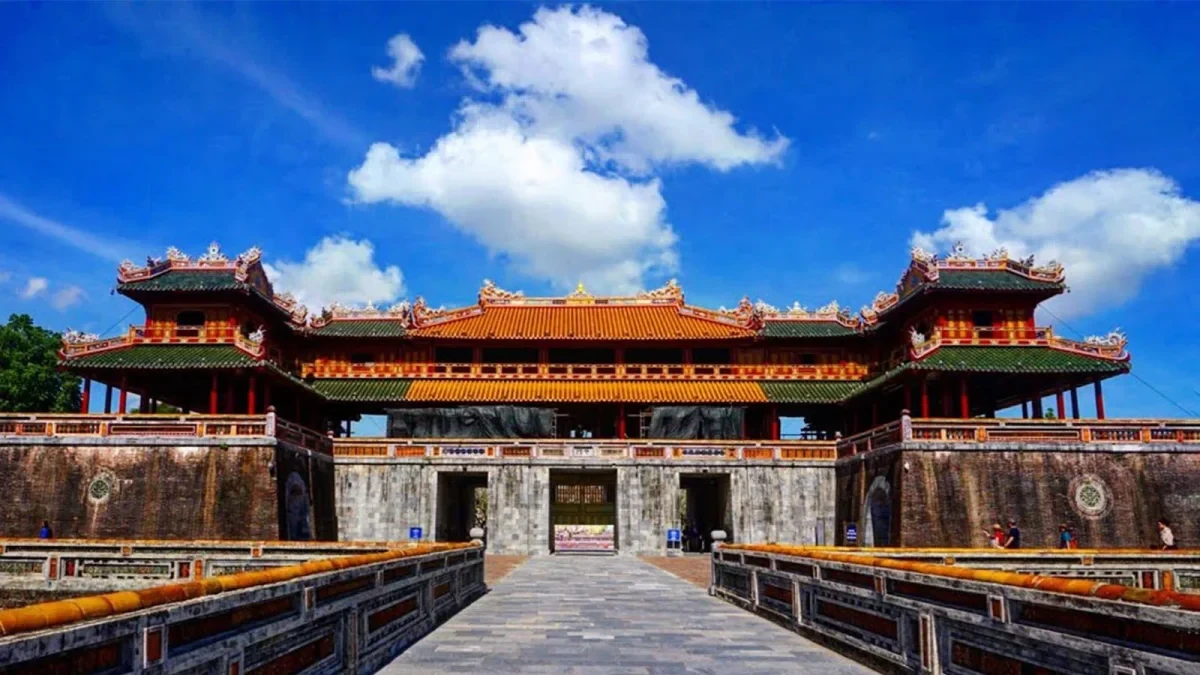 Ancient palace complex inside Hue Imperial City featuring Nguyen Dynasty architecture