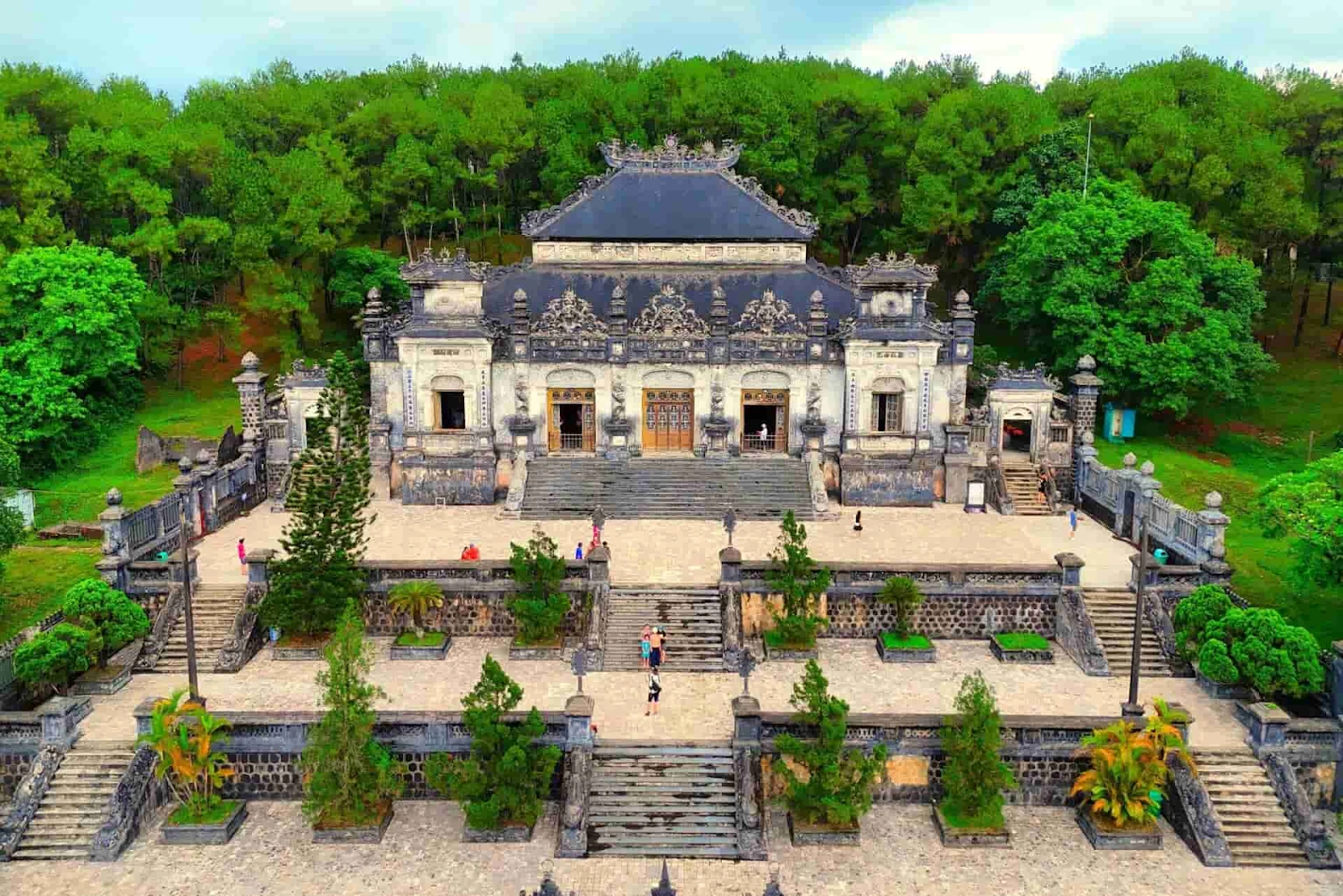 Khai Dinh Tomb in Hue featuring a blend of Asian and European architecture and refined decorative details