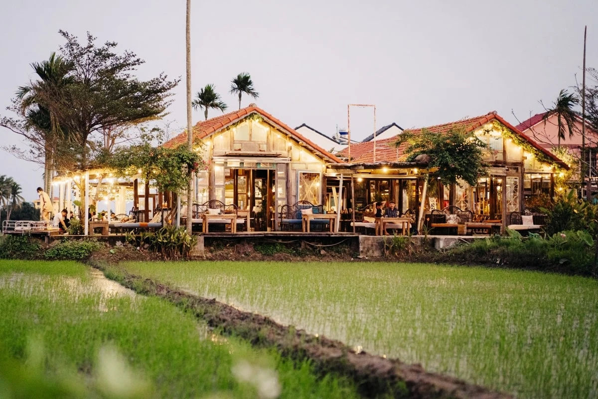 Quán cà phê giữa đồng lúa với không gian thiên nhiên ở Hội An