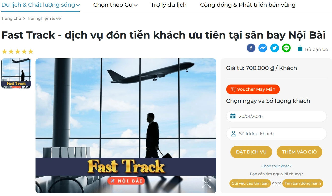 Dịch vụ Fast track Nội Bài đón tiễn khách ưu tiên trên Tatinta.com