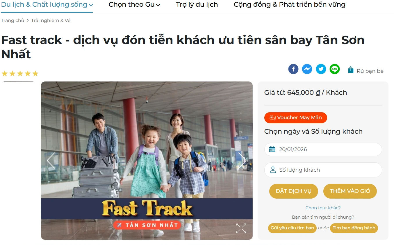 Dịch vụ đón, tiễn fast track tại Sân bay Tân Sơn Nhất trên Tatinta.com