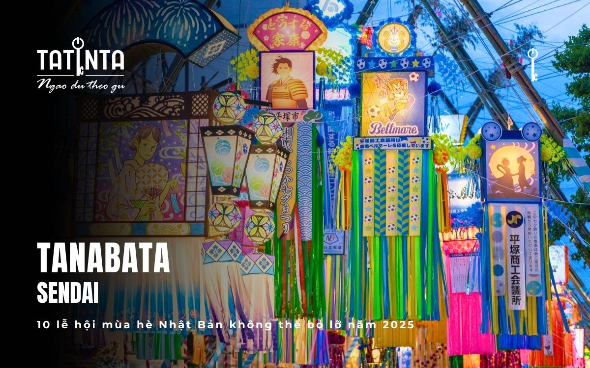 Những chiếc lồng đèn đa sắc màu trong lễ hội Tanabata