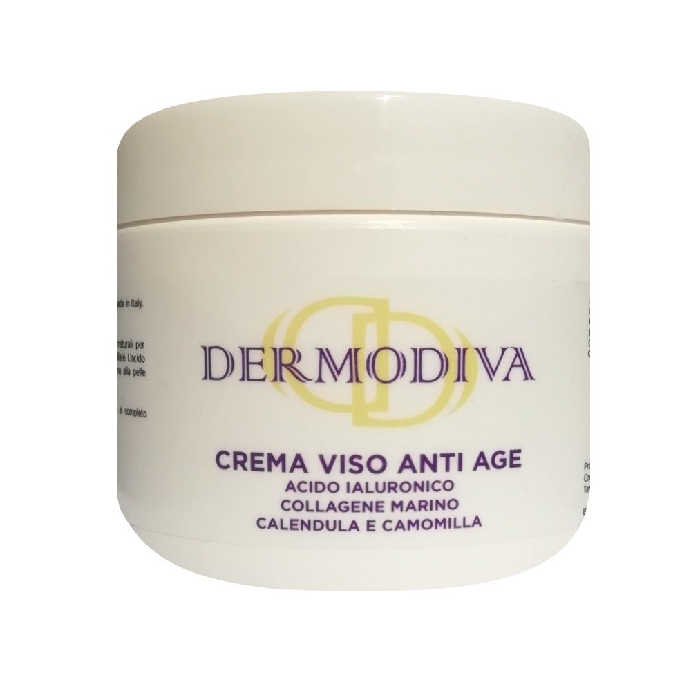 Dermodiva Crema viso anti age acido ialuronico, collagene, camomilla, calendula