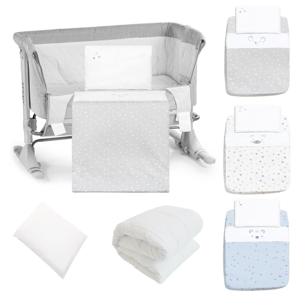 Completo 5 pezzi piumone + cuscino culle next to me co-sleeping