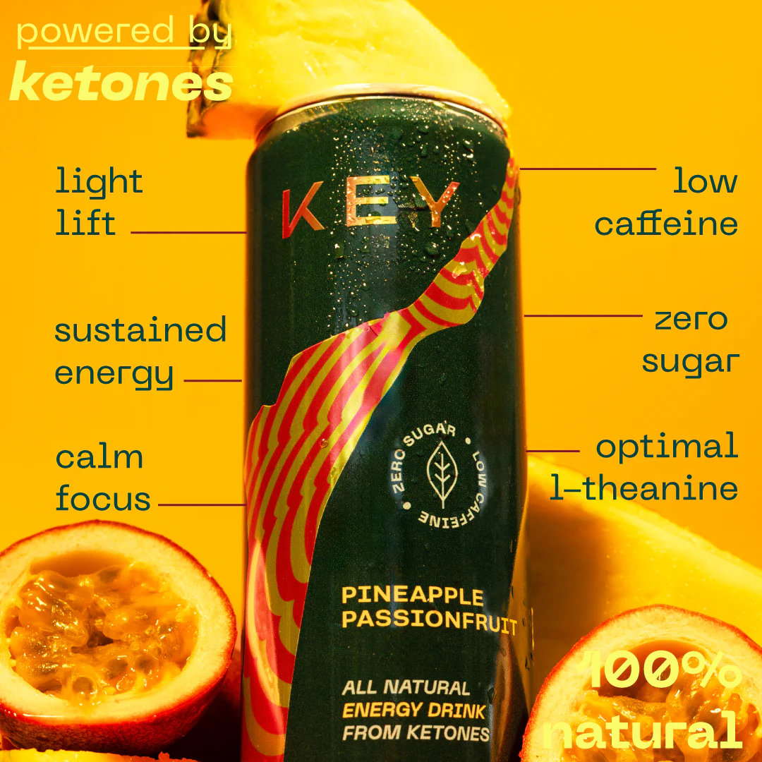 KEY Pineapple Passionfruit - Natural Energy Drink (12-Pack)