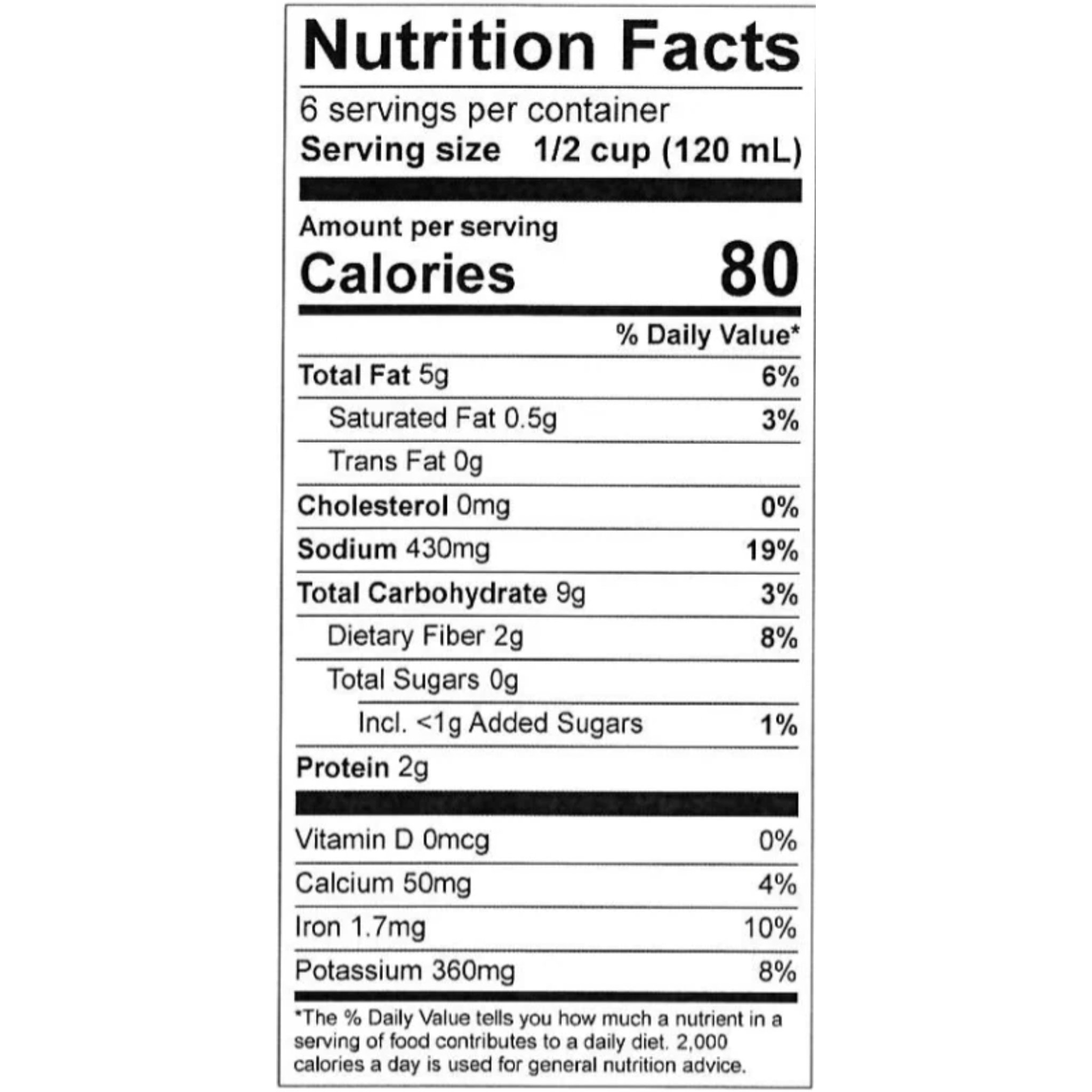 nutrition facts