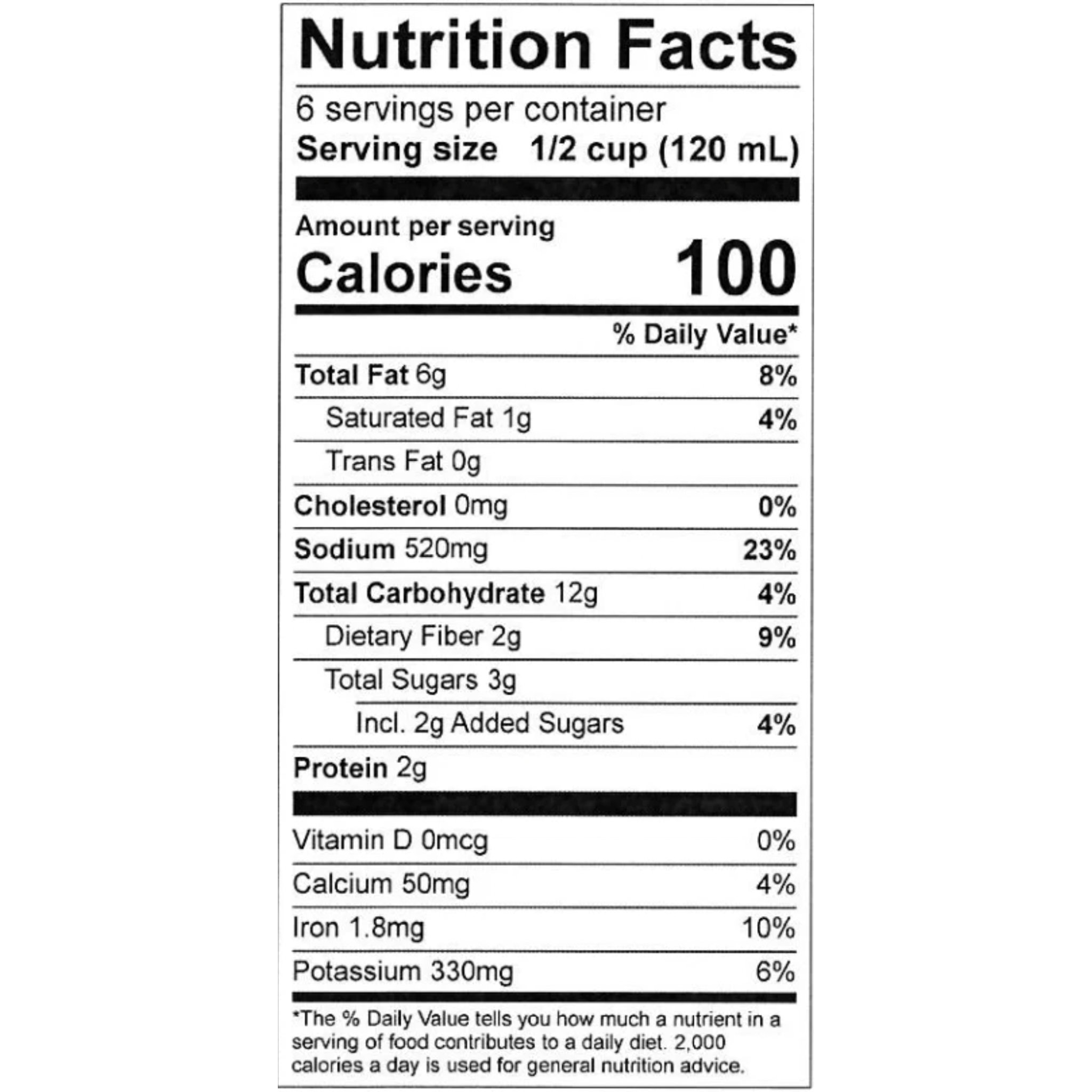 nutrition facts