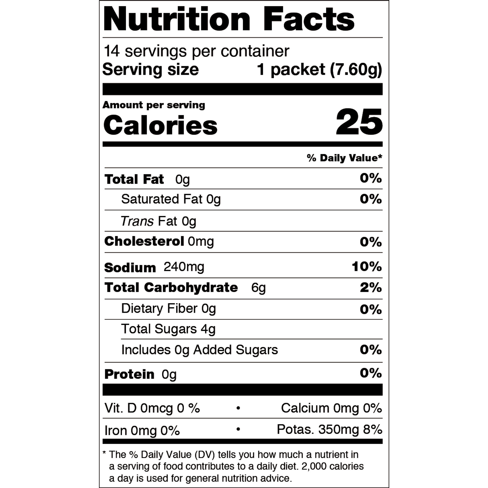 nutrition facts