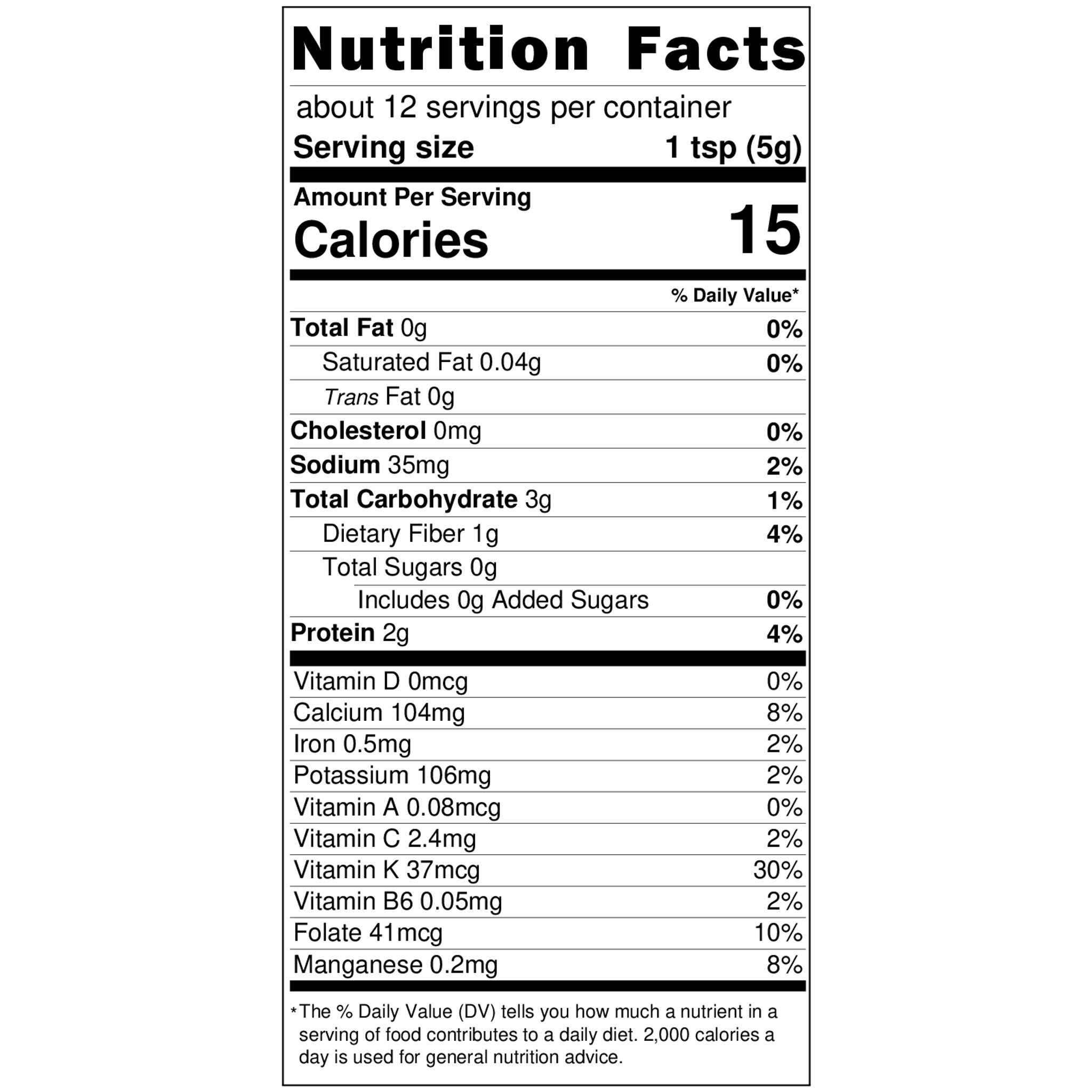 nutrition facts
