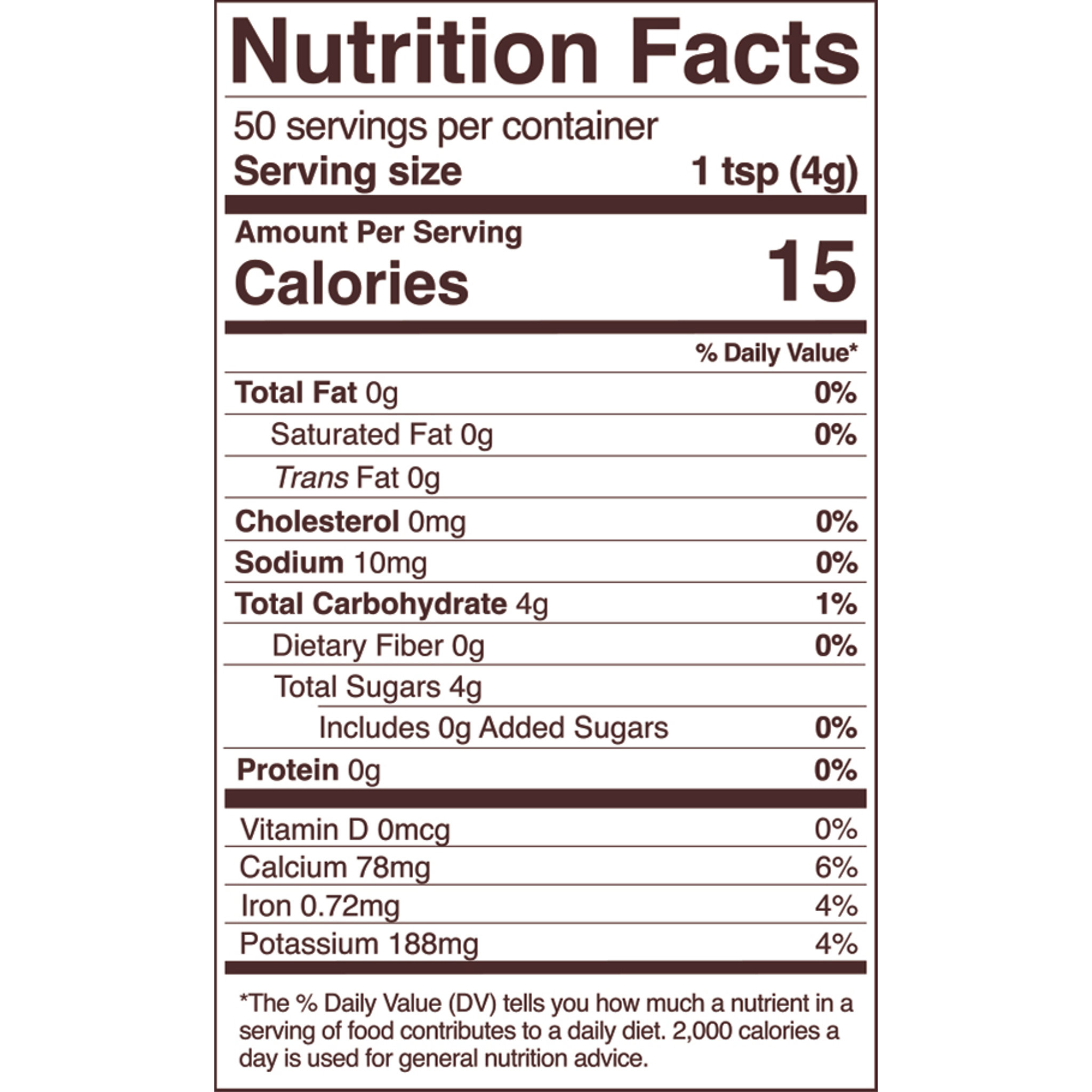 nutrition facts