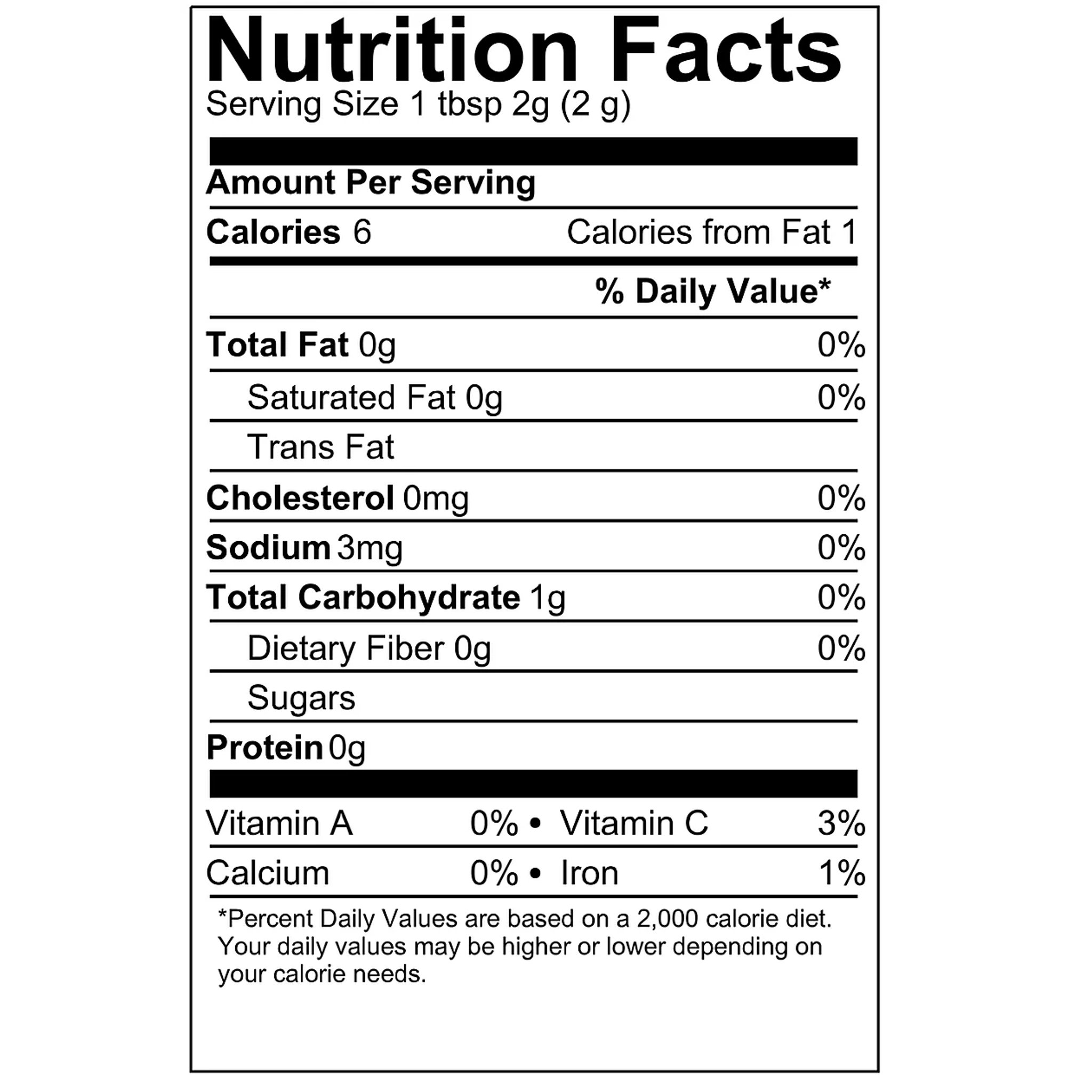 nutrition facts