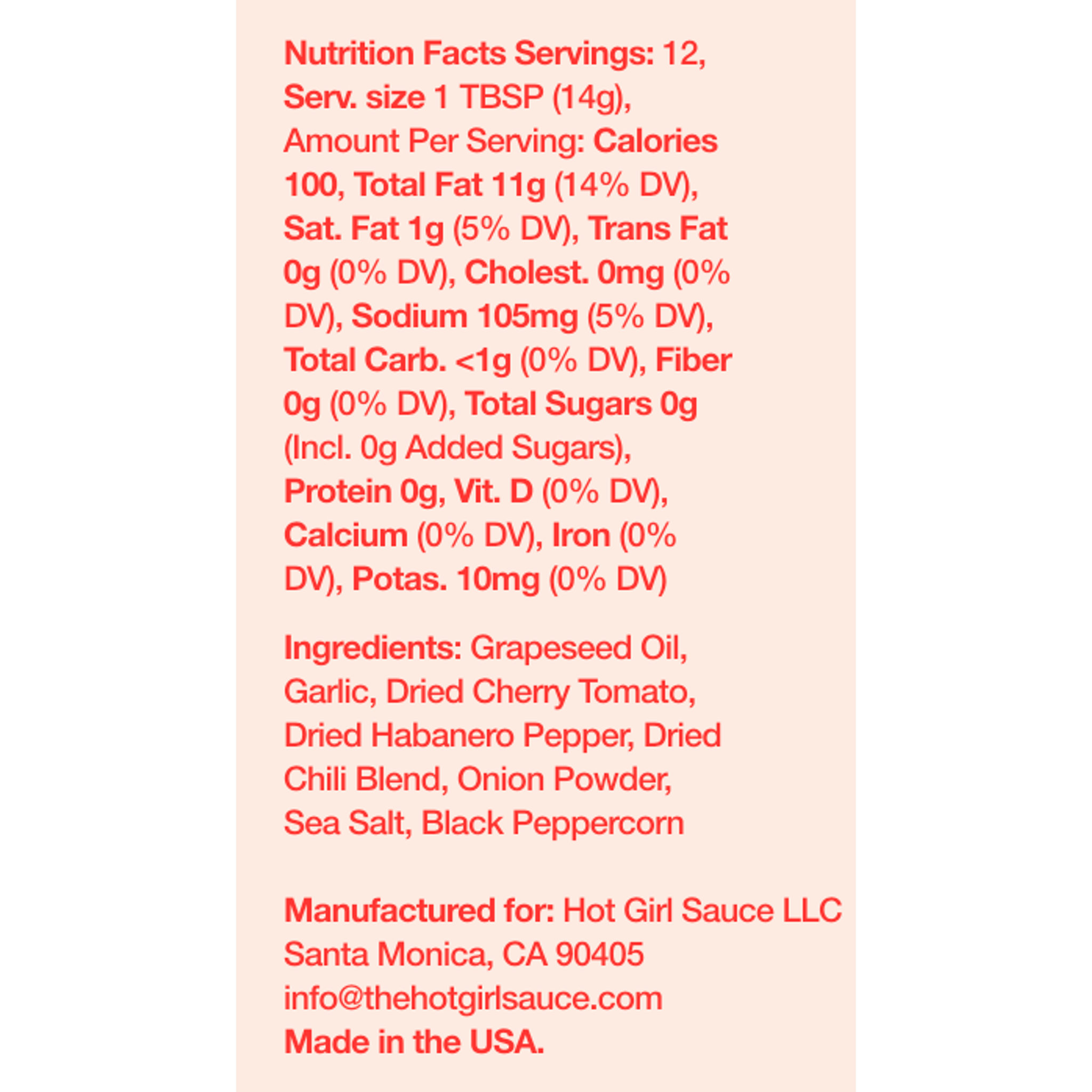 nutrition facts