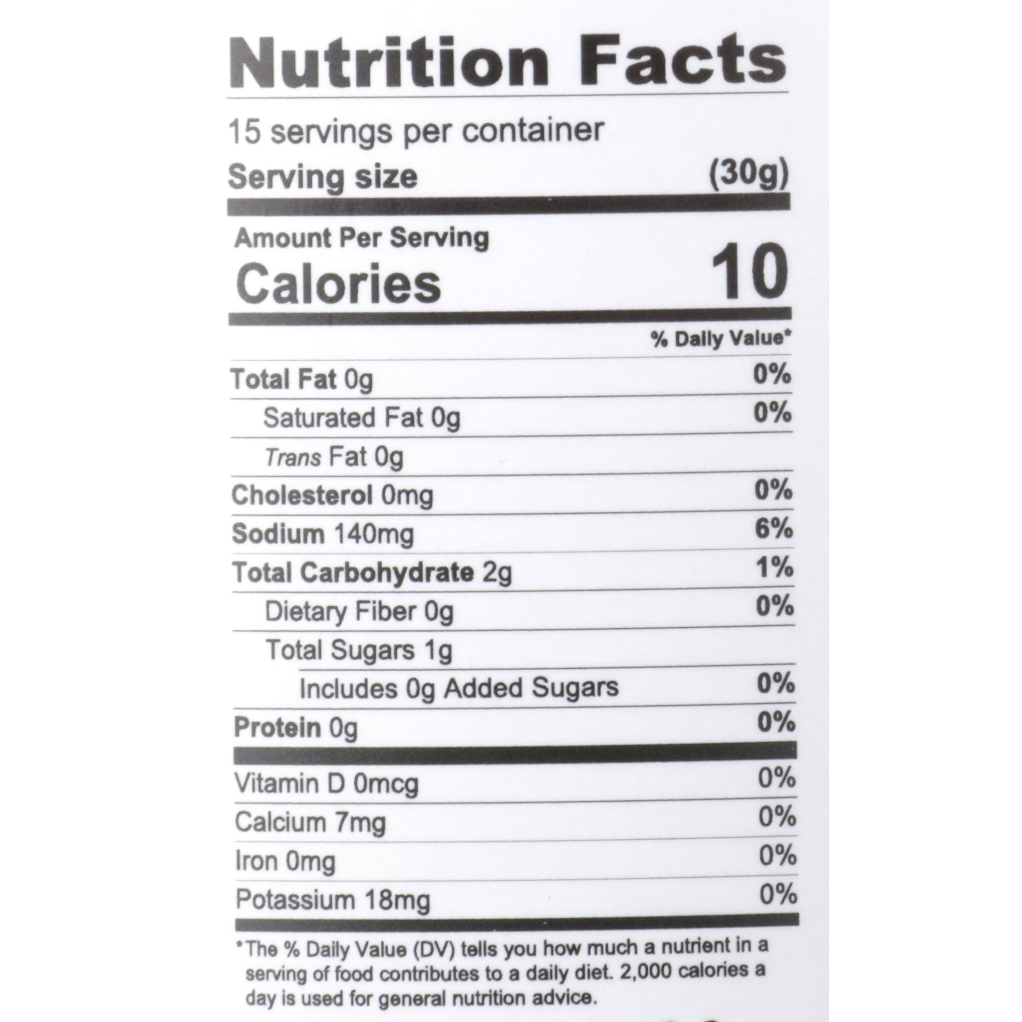nutrition facts
