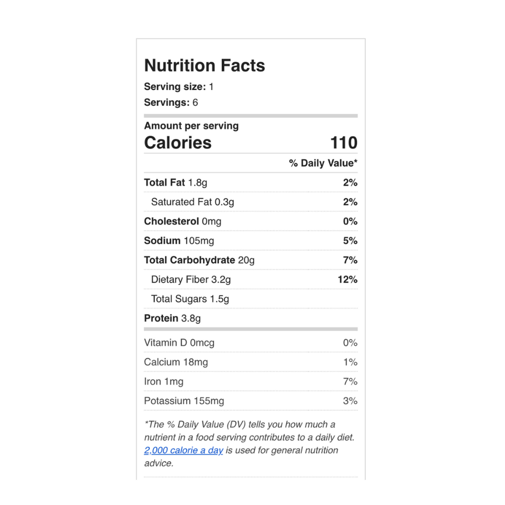 nutrition facts