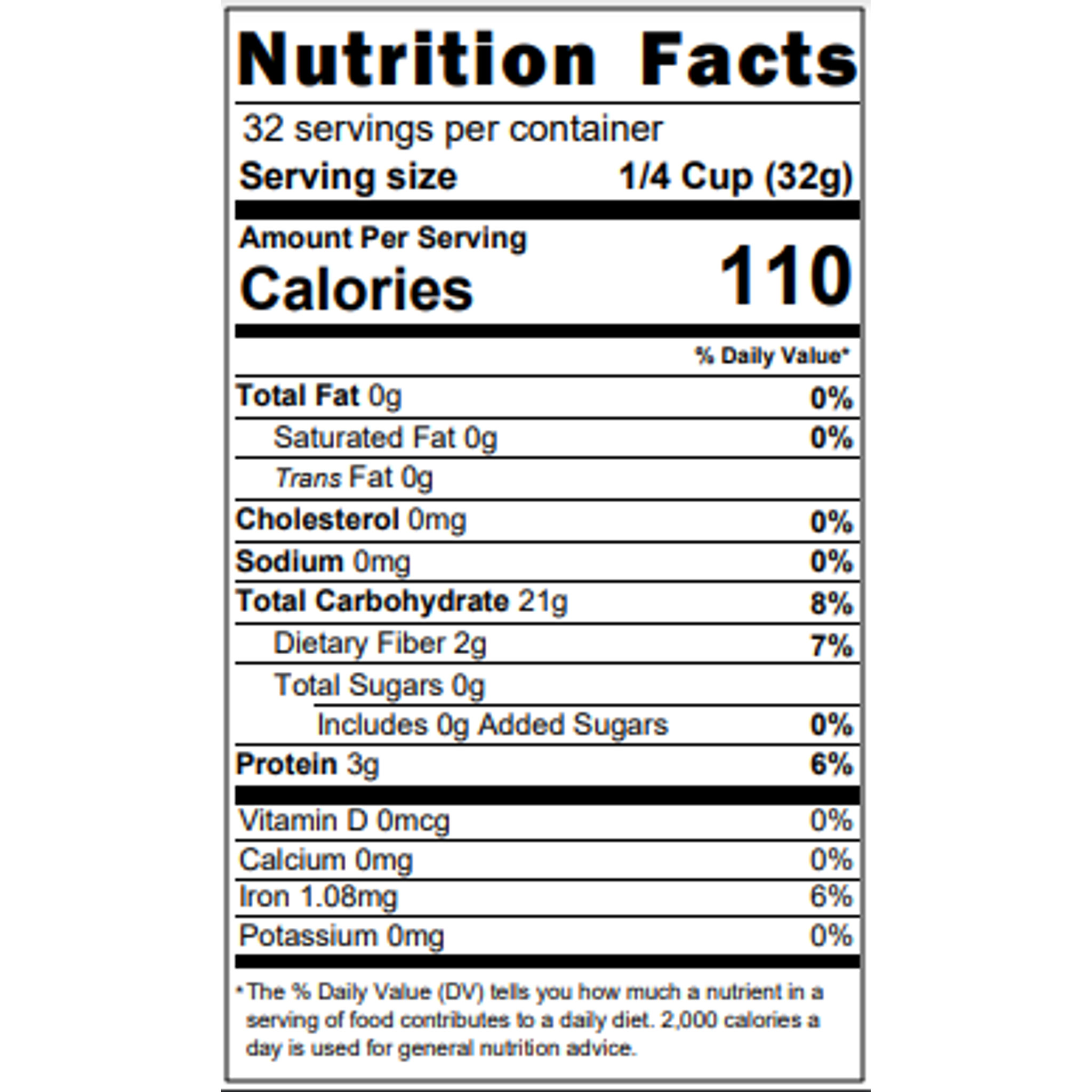 nutrition facts