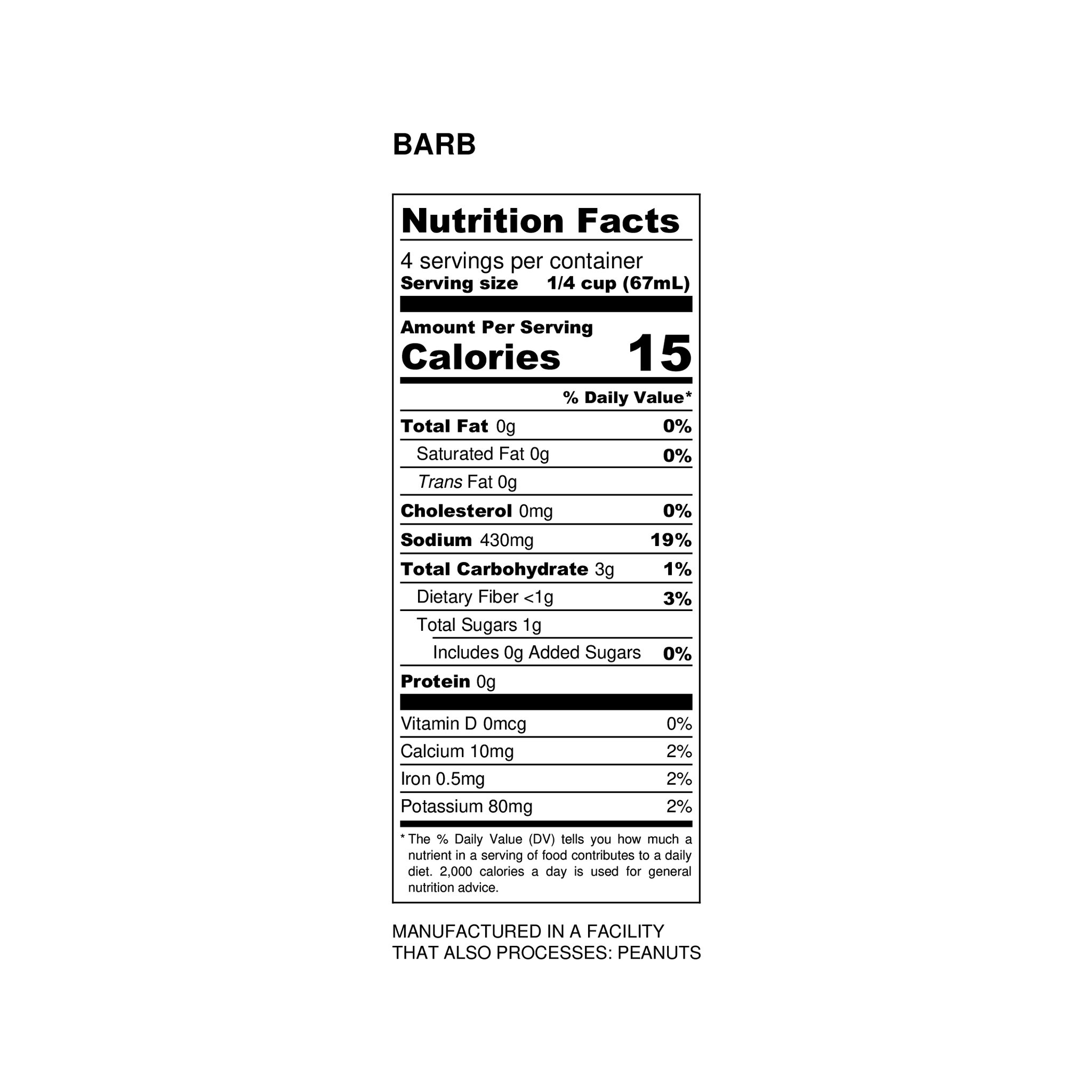 nutrition facts