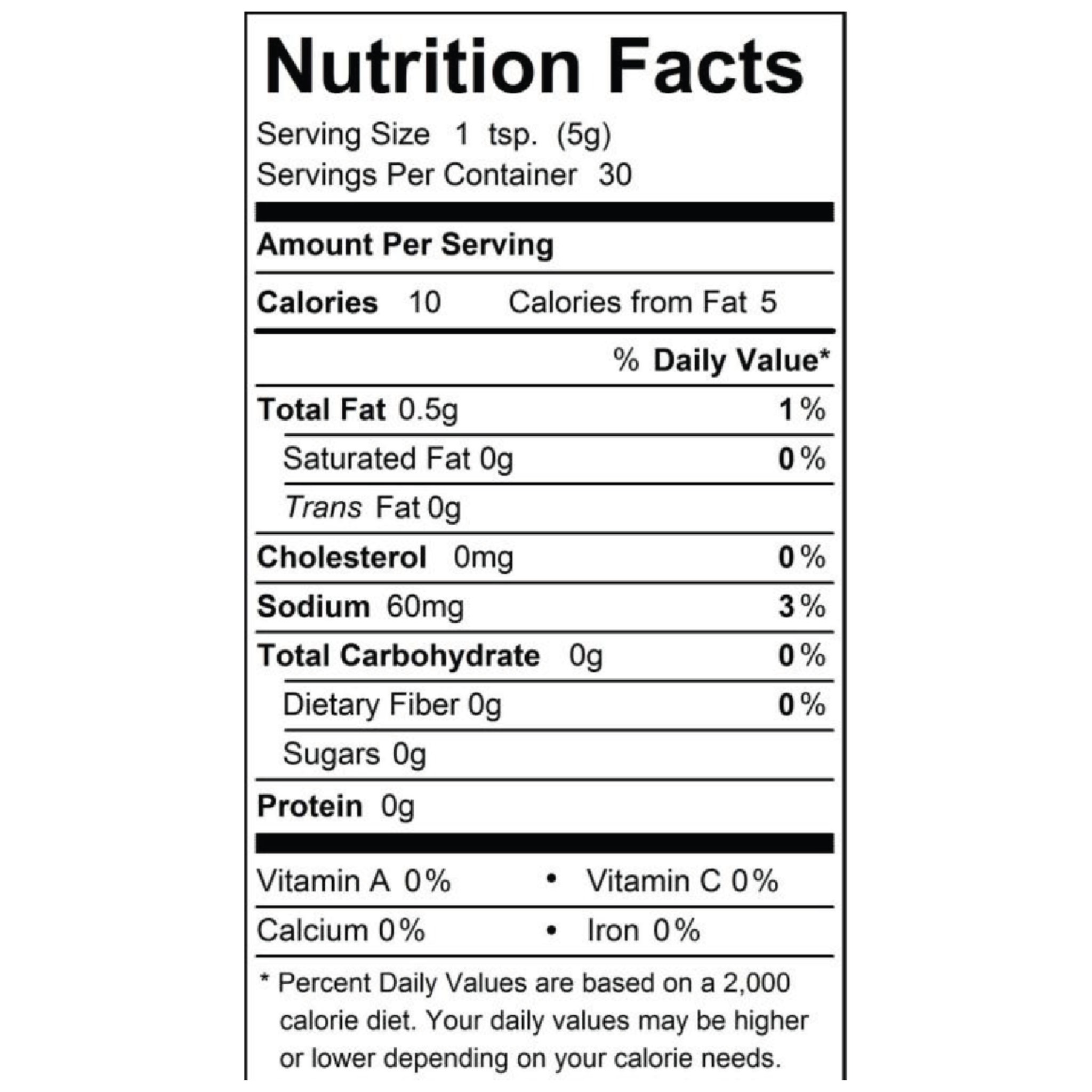nutrition facts