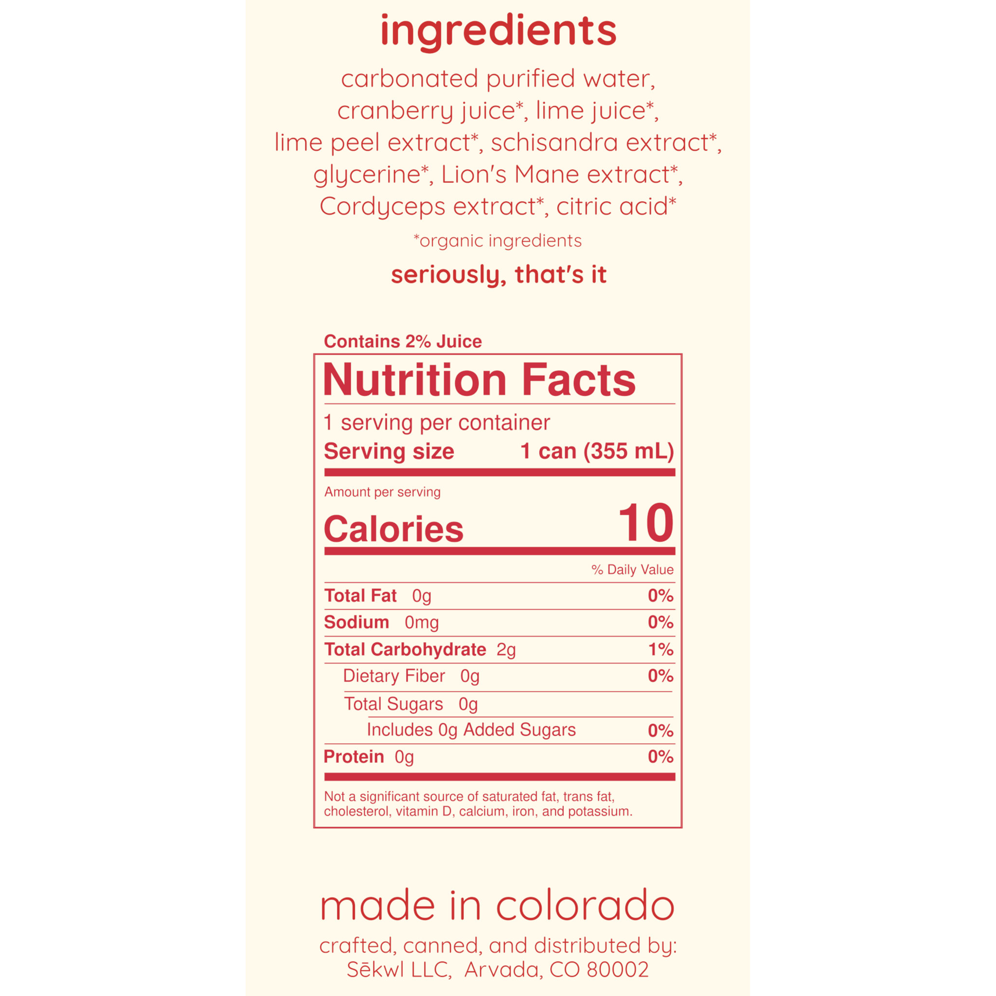 nutrition facts