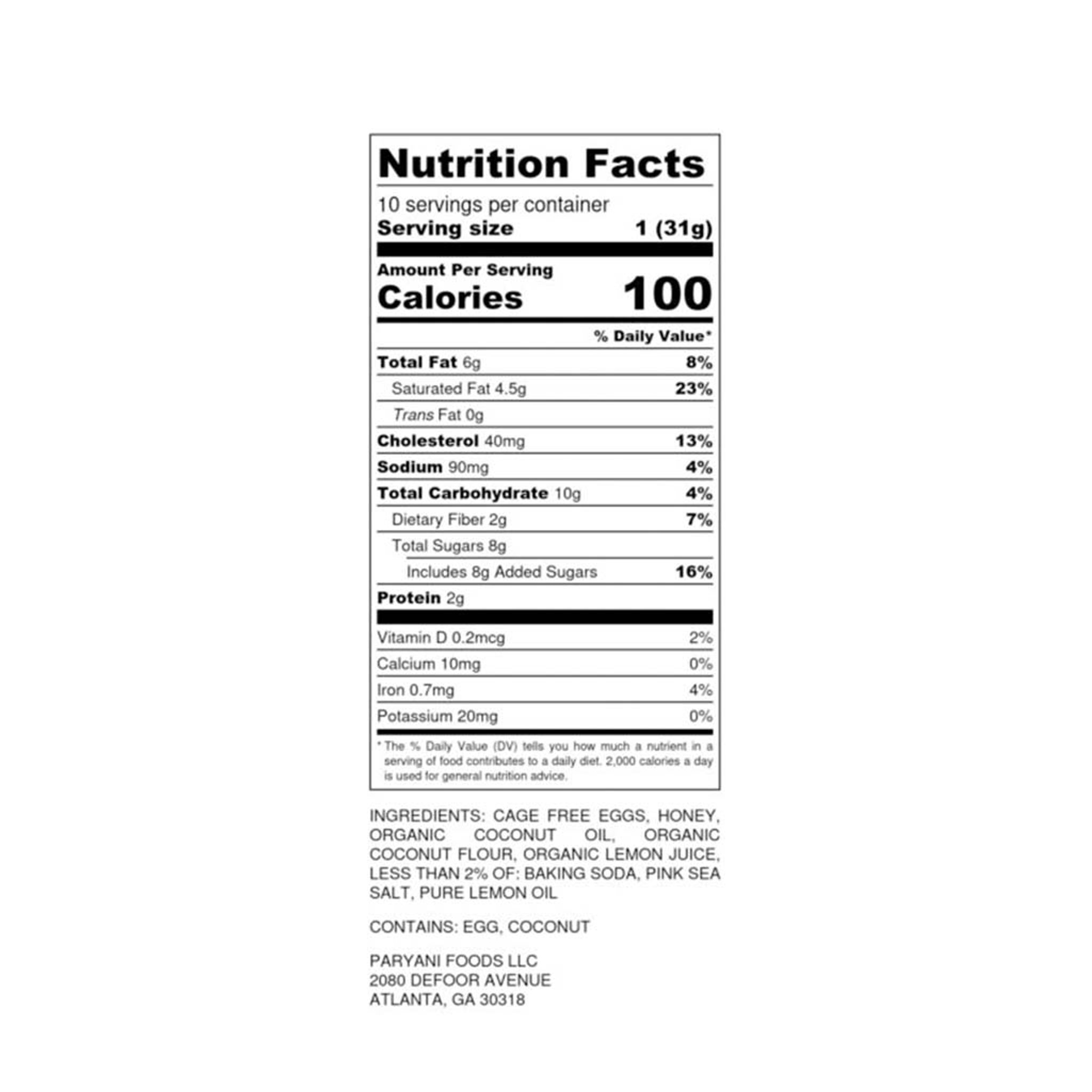 nutrition facts