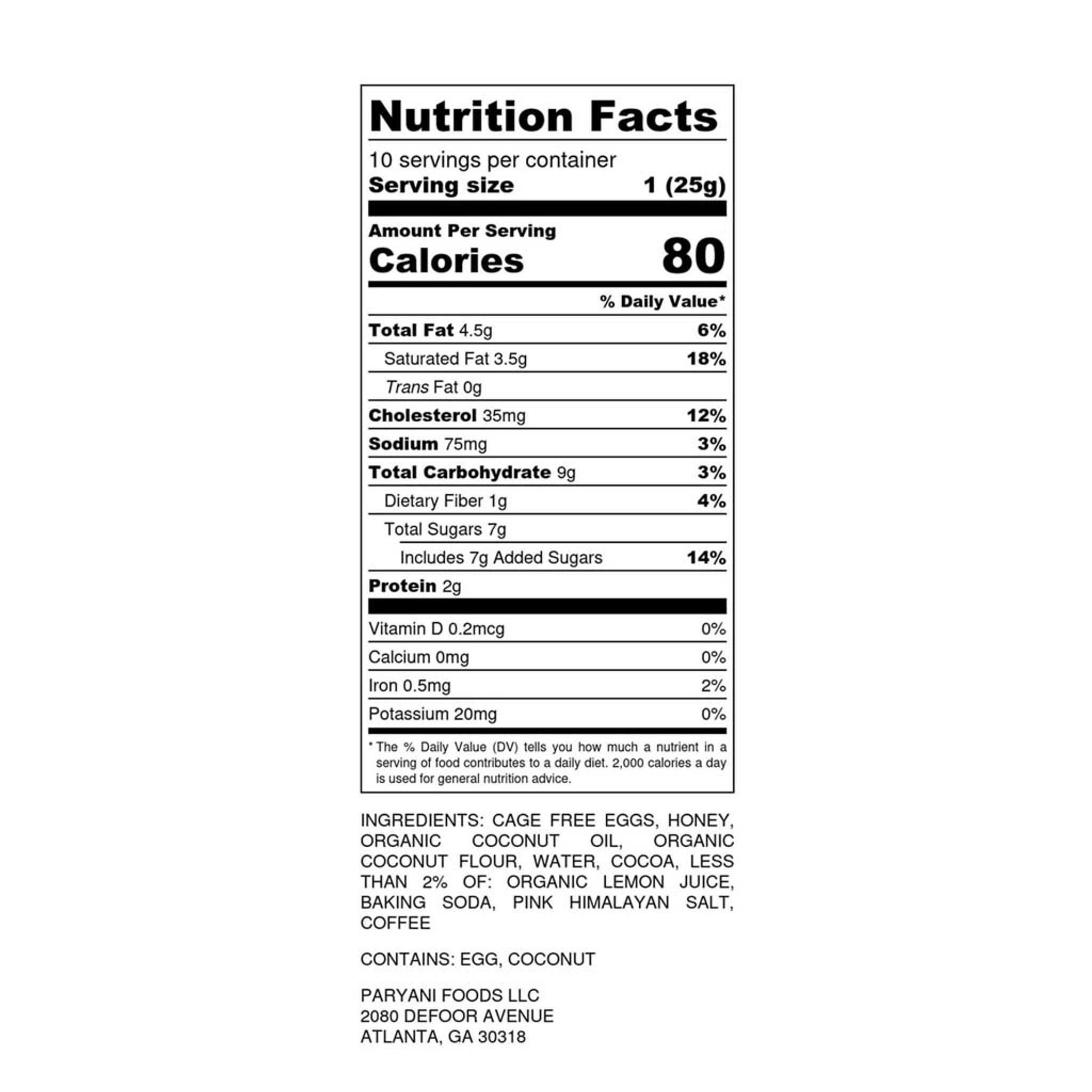 nutrition facts