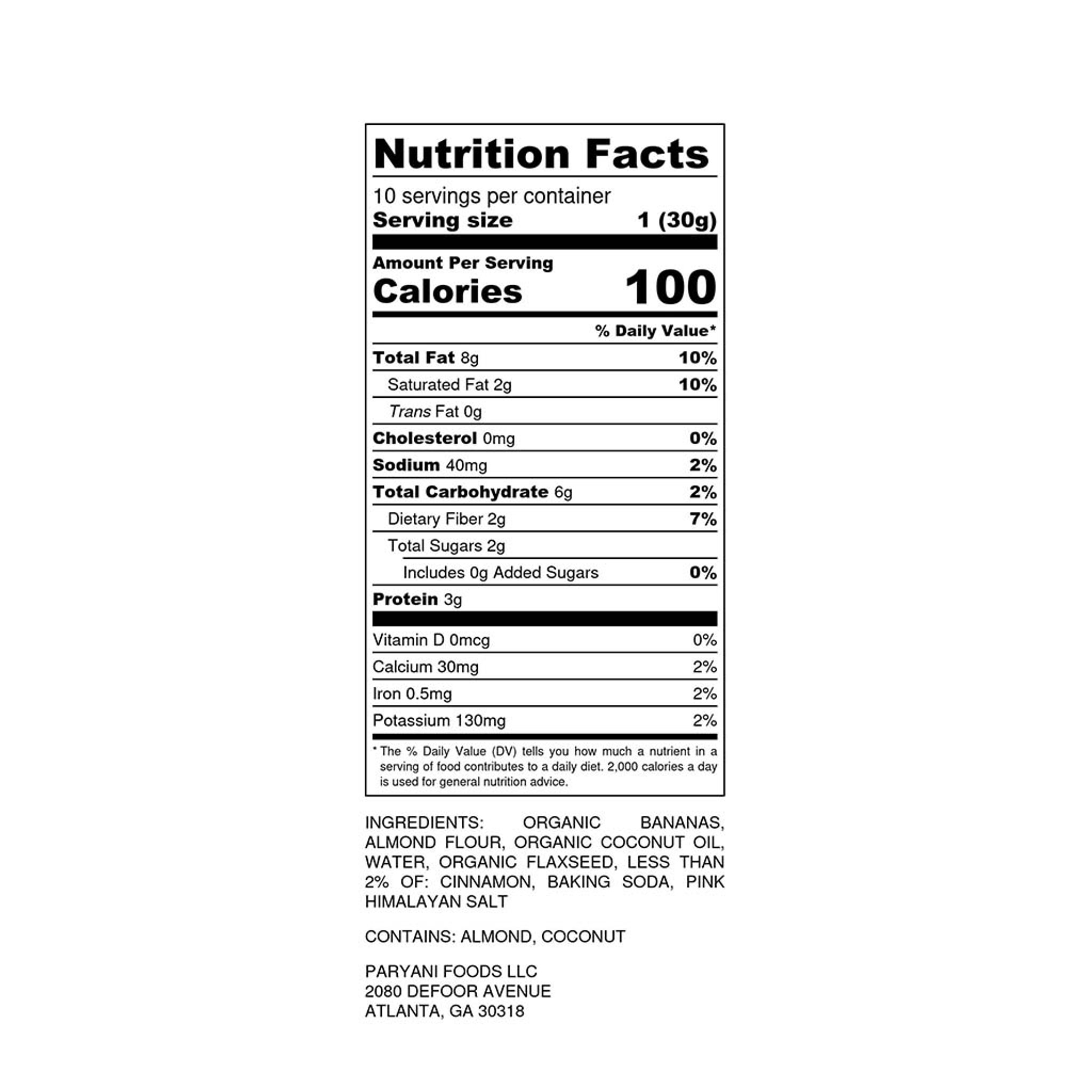 nutrition facts