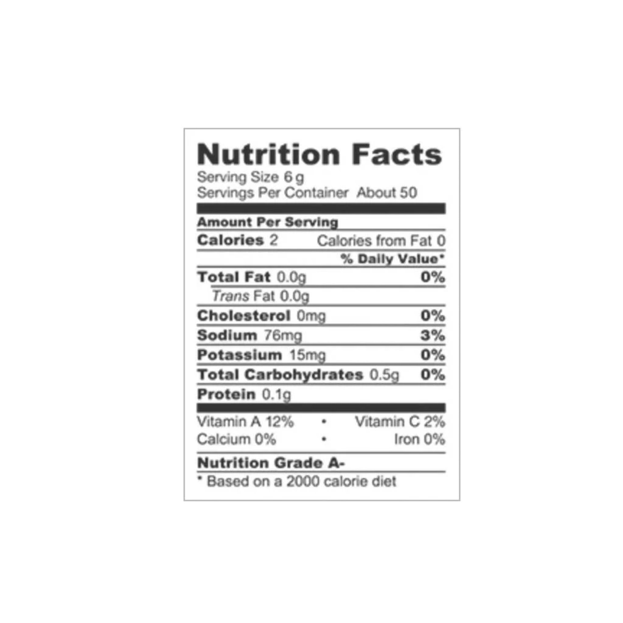 nutrition facts