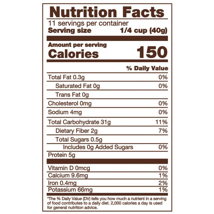 nutrition facts