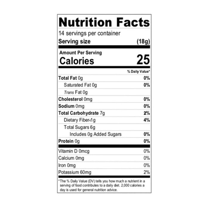 nutrition facts