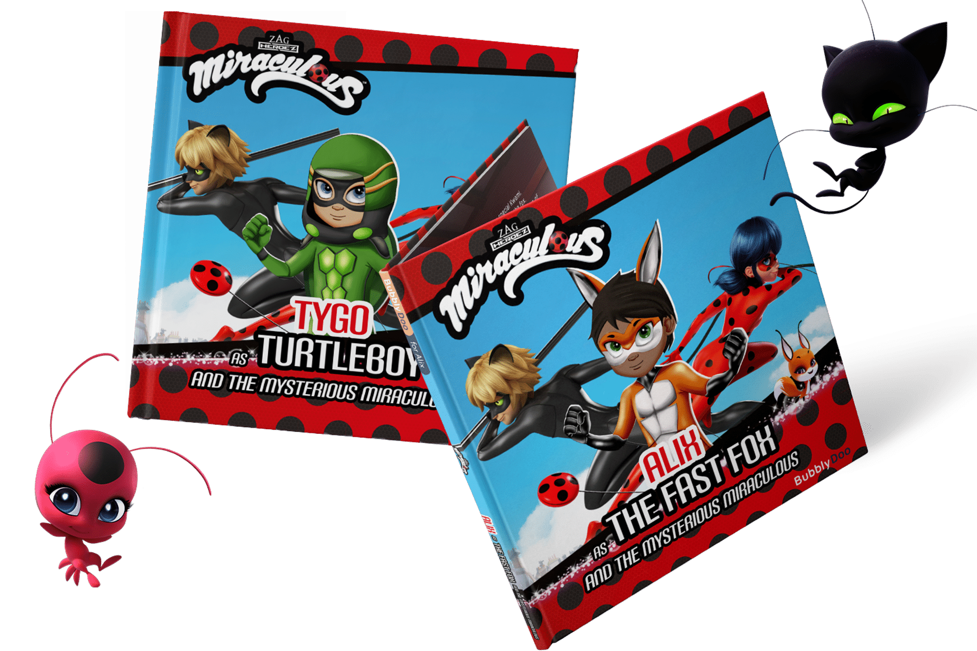 Title characters from Miraculous: Tales of Ladybug & Cat N…