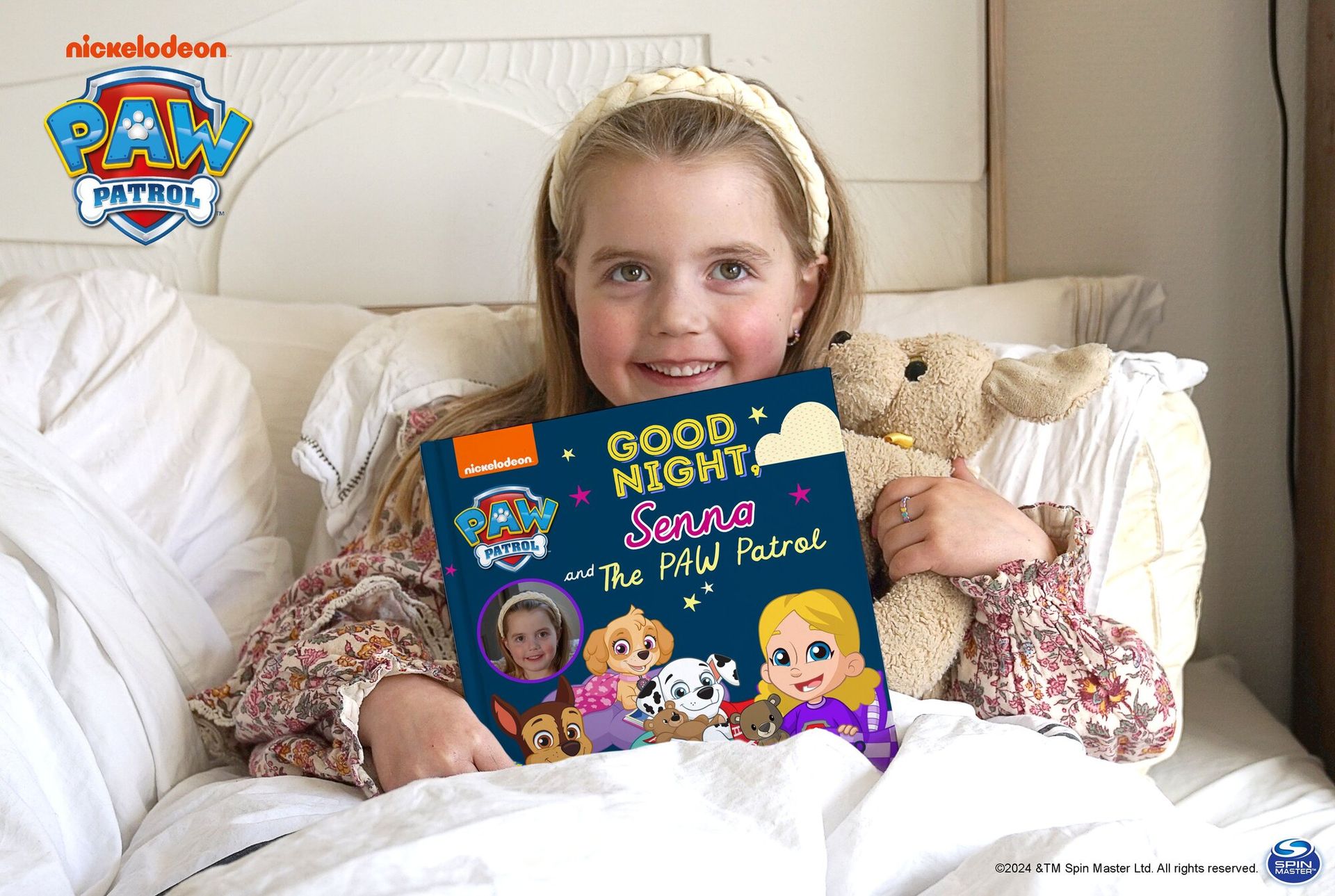 Your child and the PAW Patrol together in this bedtime book!