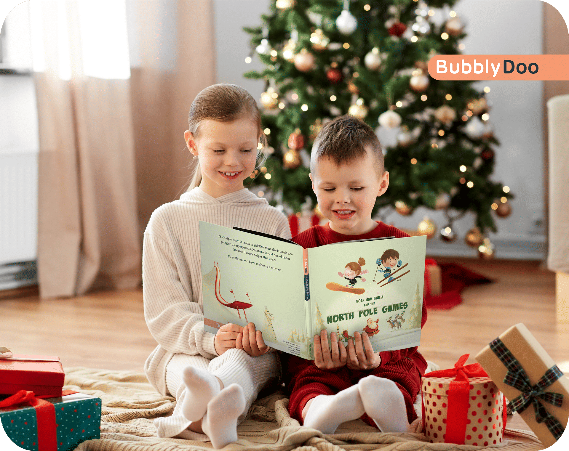 Two or three children and Santa together in one book!