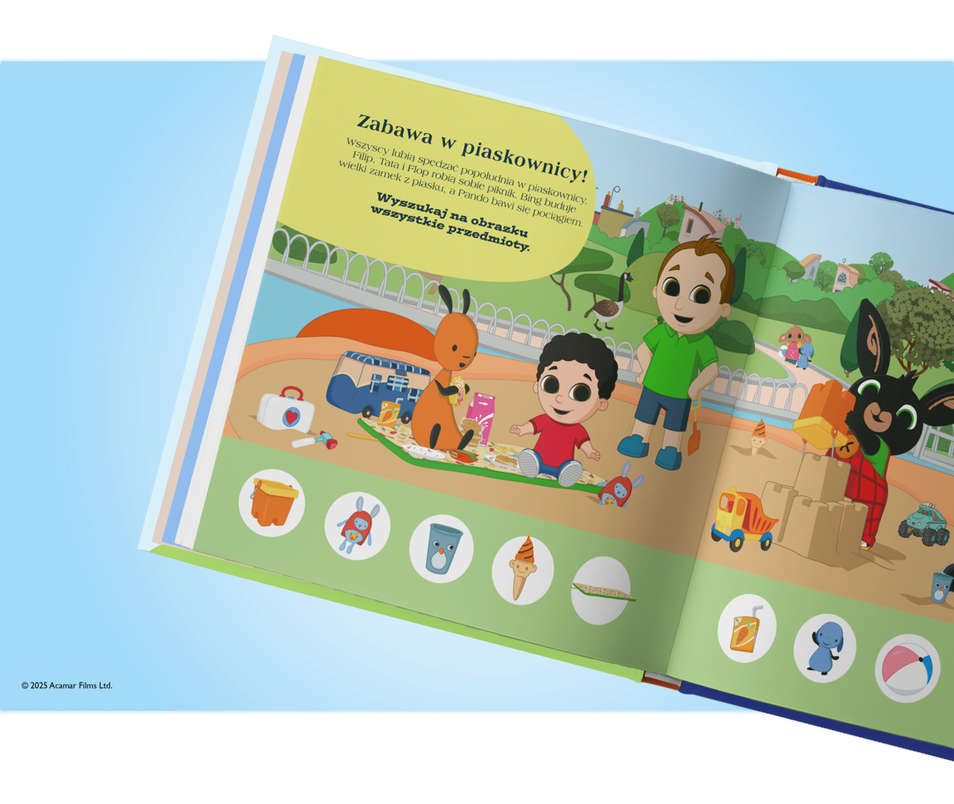 Dziecko znajdzie personalizowane szczegóły na każdej stronie.