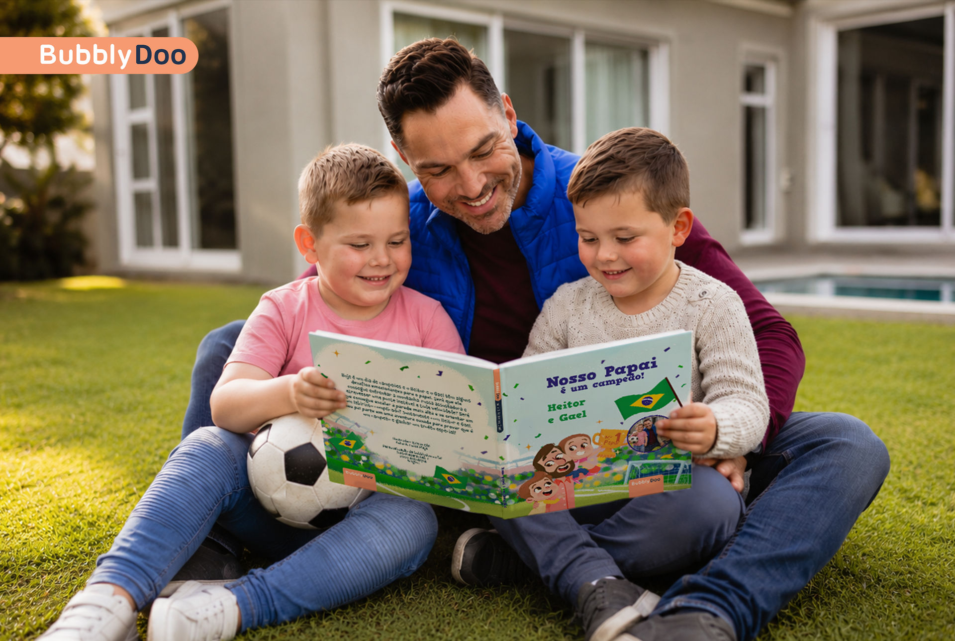 Os seus filhos e o papai juntos em um livro incrível!