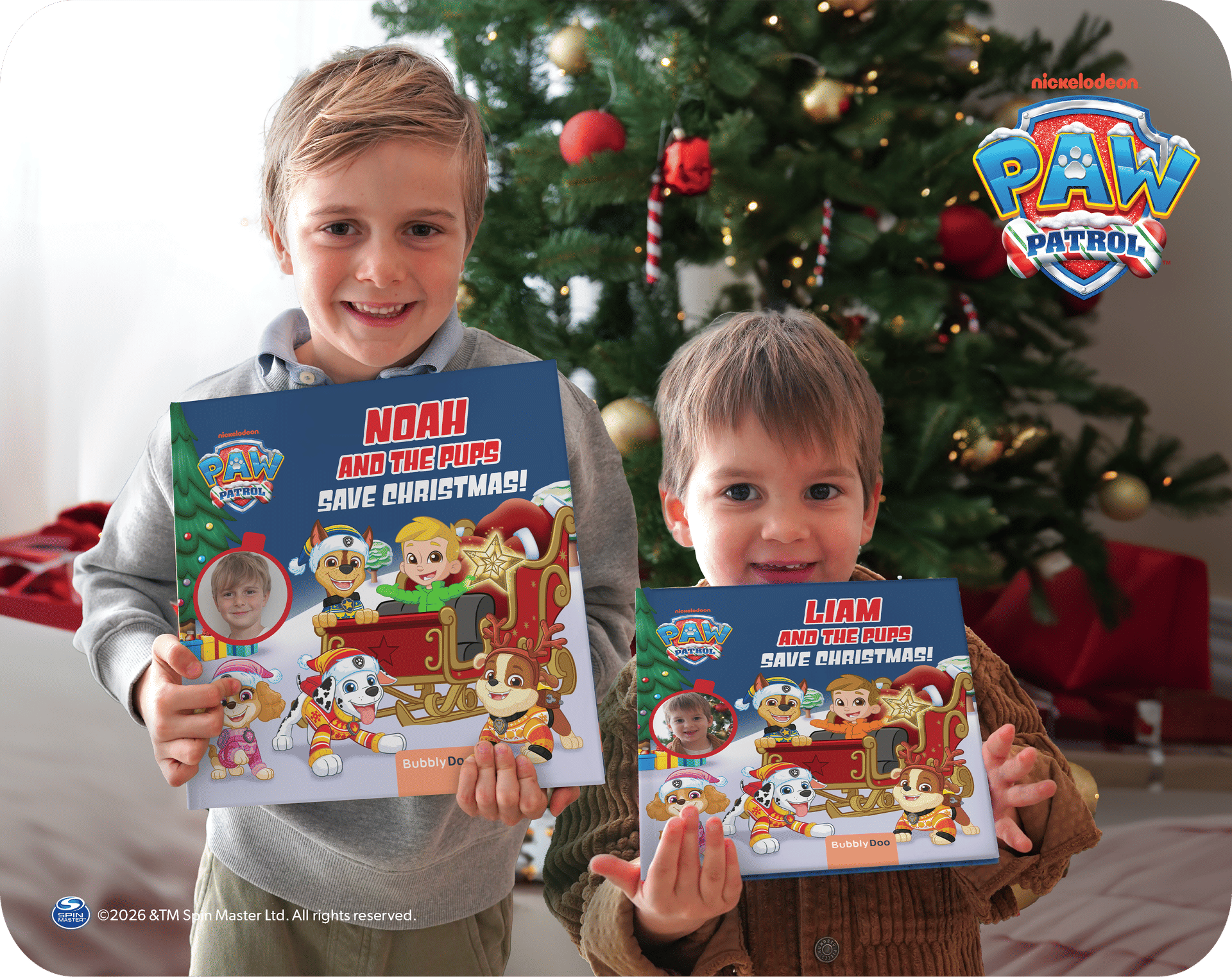 Your child, the PAW Patrol and Santa together in one book!